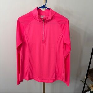 Danskin Women's Vibrant Pink Long Sleeve Quarter-Zip Top